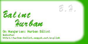 balint hurban business card